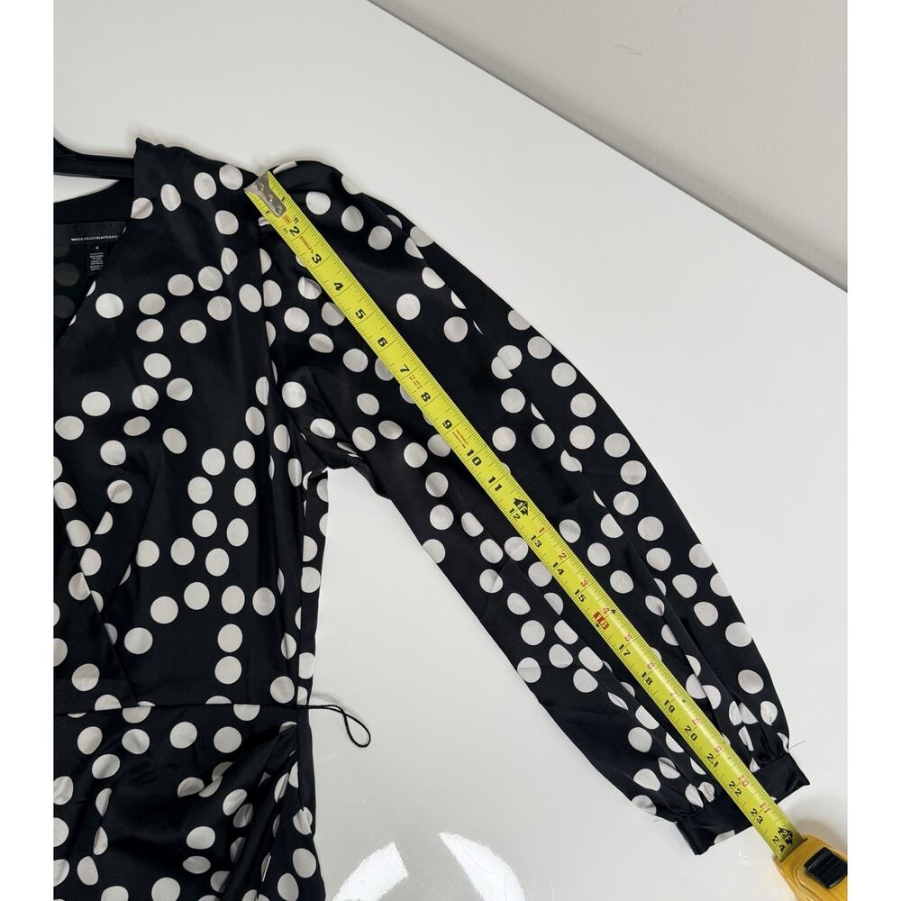NEW White House Black Market WHBM Dress Size 4 Small Polka Dot Faux Wrap Career - Picture 13 of 14